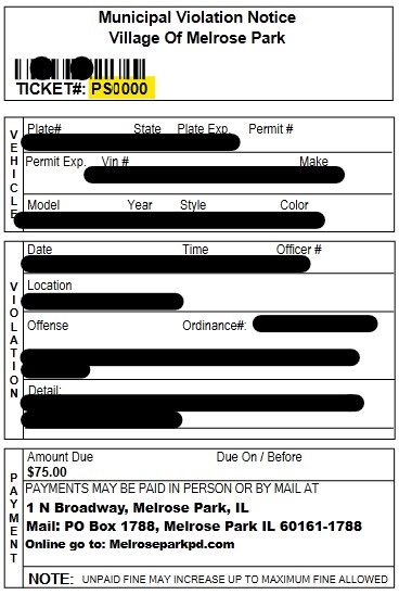 police citation template